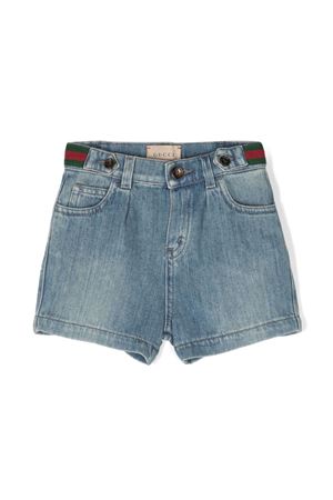 Bermuda denim in cotone blu GUCCI KIDS | 770084XDCRW4447